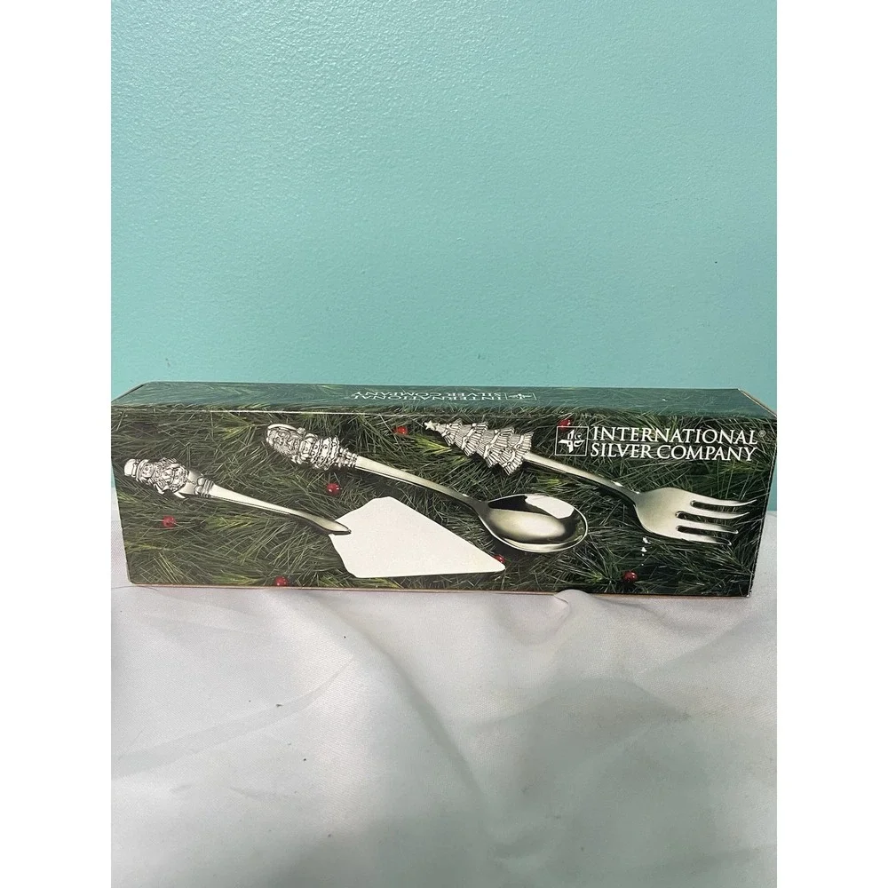 QUALITY~~International Silver Co. Holiday Christmas 3 Piece Serving Set BinR‎